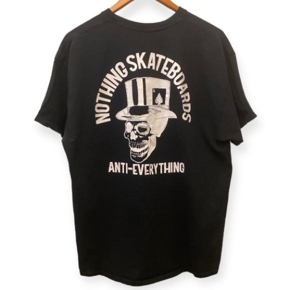 Nothing Skateboards T Shirt Skull With Hat Ace Anti-Everything Mens Tee Sz XL - Picture 1 of 7